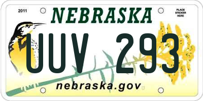 NE license plate UUV293