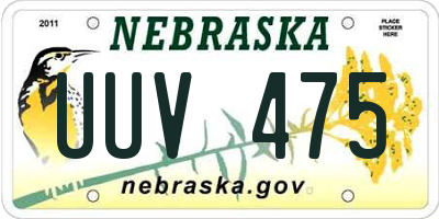 NE license plate UUV475