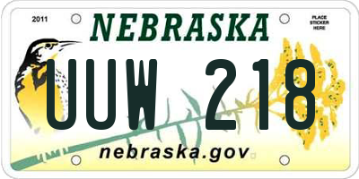 NE license plate UUW218