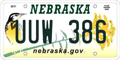 NE license plate UUW386