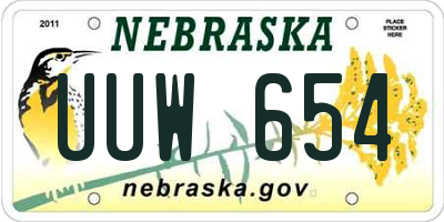 NE license plate UUW654
