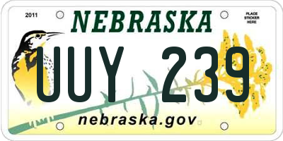 NE license plate UUY239