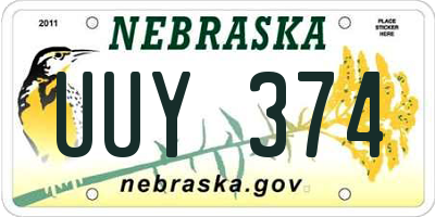 NE license plate UUY374