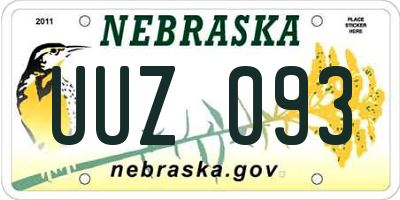 NE license plate UUZ093