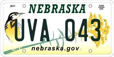 NE license plate UVA043