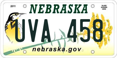NE license plate UVA458