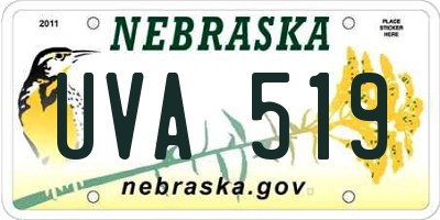 NE license plate UVA519