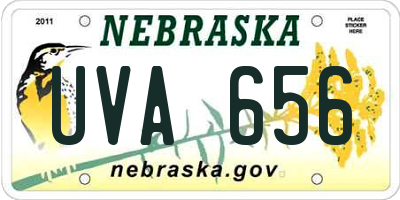 NE license plate UVA656