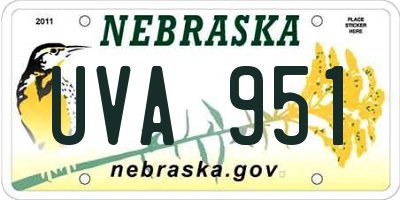 NE license plate UVA951
