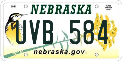 NE license plate UVB584