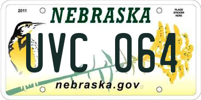 NE license plate UVC064