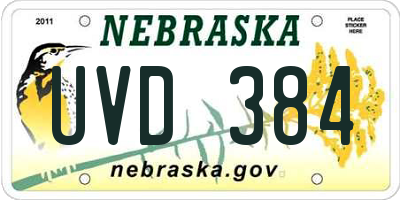 NE license plate UVD384