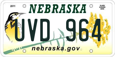 NE license plate UVD964