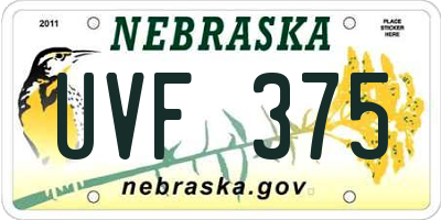 NE license plate UVF375