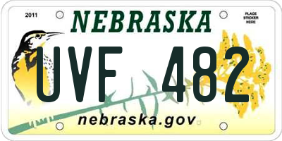 NE license plate UVF482