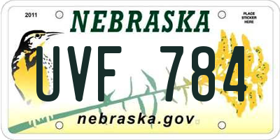 NE license plate UVF784
