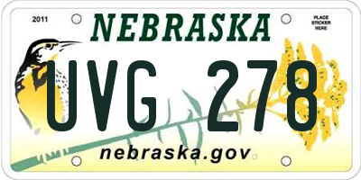 NE license plate UVG278