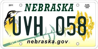 NE license plate UVH058