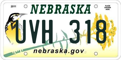 NE license plate UVH318