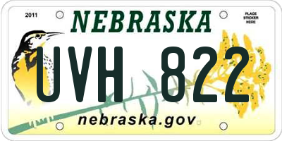 NE license plate UVH822