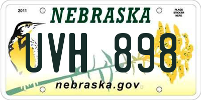 NE license plate UVH898