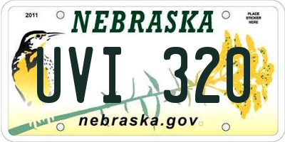 NE license plate UVI320