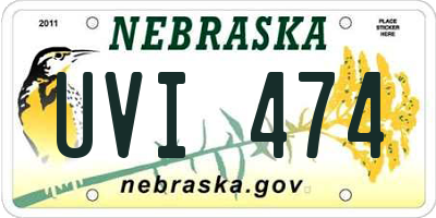 NE license plate UVI474