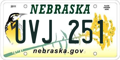 NE license plate UVJ251