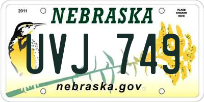 NE license plate UVJ749