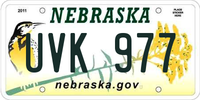 NE license plate UVK977