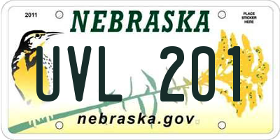 NE license plate UVL201