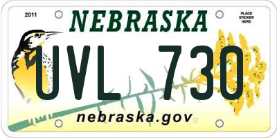NE license plate UVL730