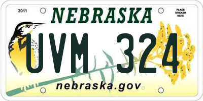 NE license plate UVM324