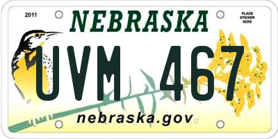 NE license plate UVM467