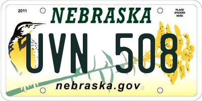 NE license plate UVN508