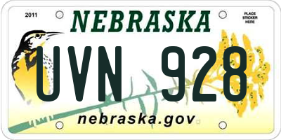 NE license plate UVN928