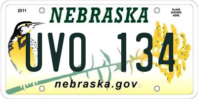 NE license plate UVO134