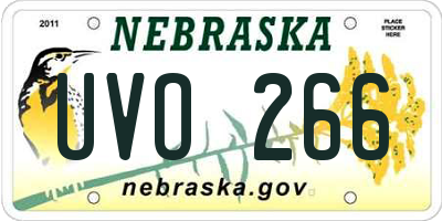 NE license plate UVO266