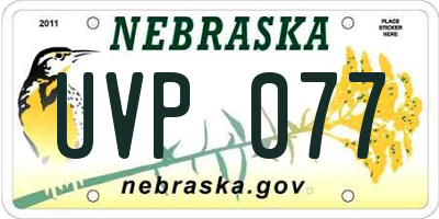 NE license plate UVP077
