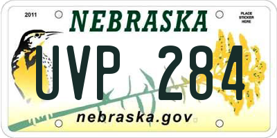 NE license plate UVP284
