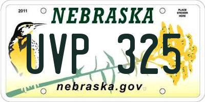 NE license plate UVP325