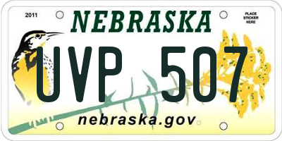 NE license plate UVP507