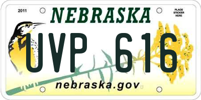 NE license plate UVP616