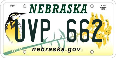 NE license plate UVP662
