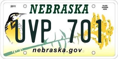 NE license plate UVP701