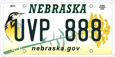 NE license plate UVP888