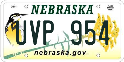 NE license plate UVP954