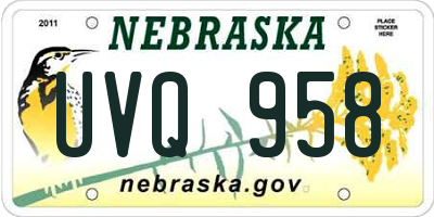 NE license plate UVQ958