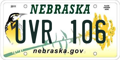 NE license plate UVR106