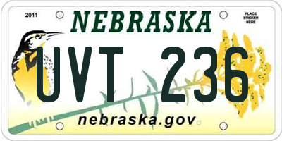 NE license plate UVT236